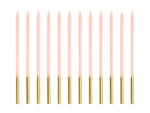 Świeczki urodzinowe gładkie, różowy 14cm (1 op. : 12 szt.)