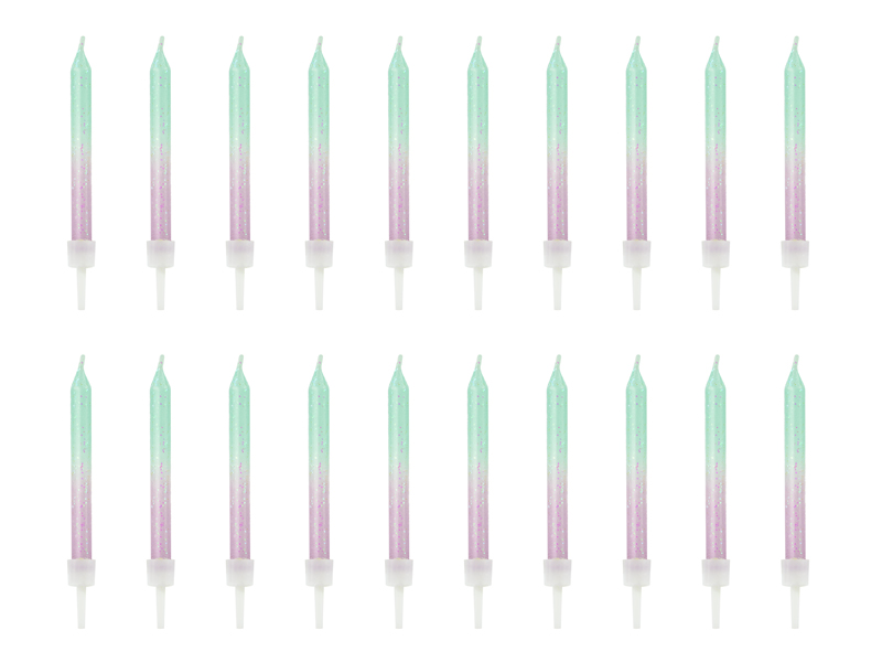Świeczki urodzinowe ombre, 6cm (1 op. 20 szt.),