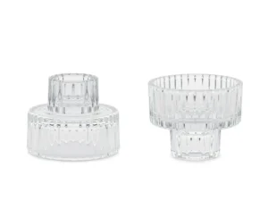 Świecznik szklany z rantem 2w1 6.5x5.5 cm (1 op. : 4 szt.)