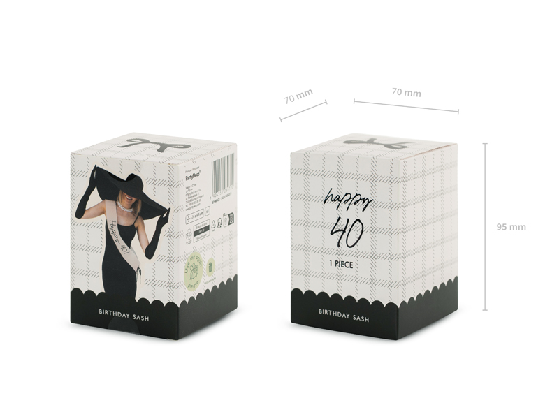 Szarfa Happy 40, krem 76cm