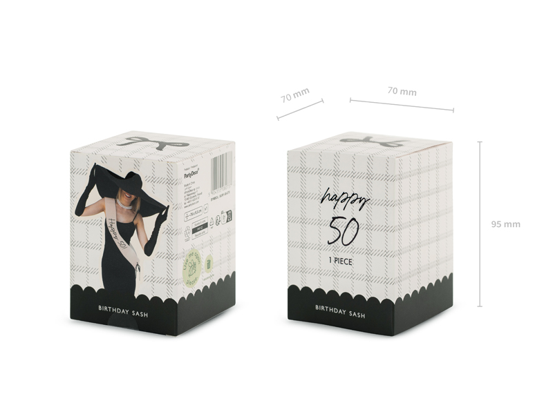 Szarfa Happy 50 krem, 76 cm