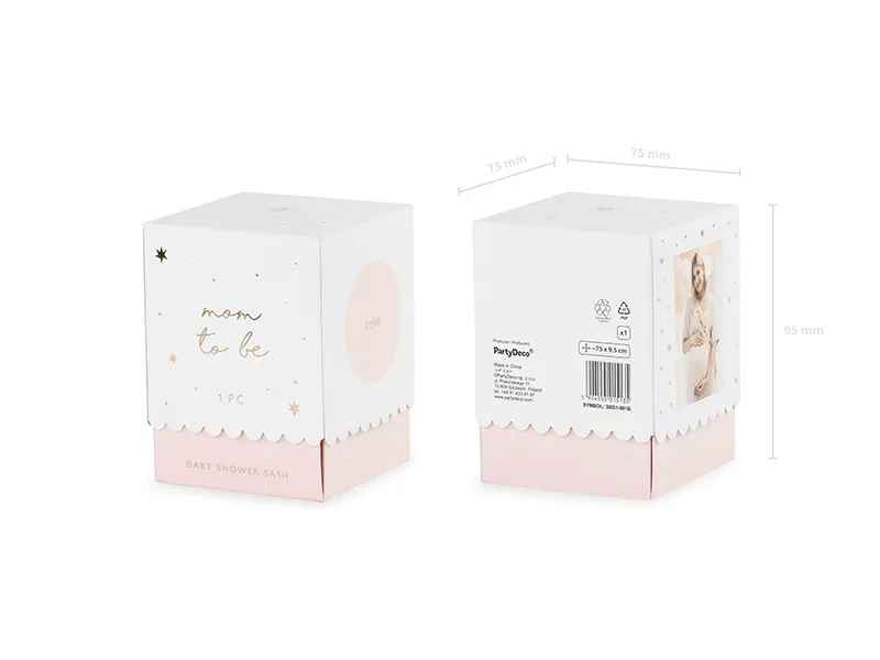 Szarfa Mom to be, blady róż, 75 cm