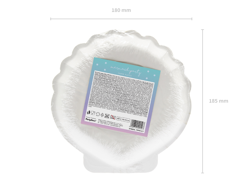 Talerzyki Syrenka - Muszla , opalizujacy 18,5cm (1 op. 6 szt.),