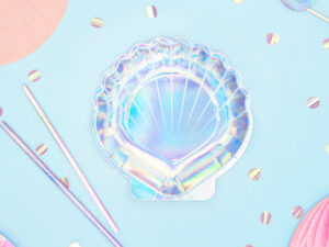 Talerzyki Syrenka - Muszla , opalizujacy, 18,5cm (1 op. 6 szt.),