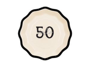 Talerzyki papierowe ''Hello 50'', mix, 18 cm (1 op. 6 szt.)