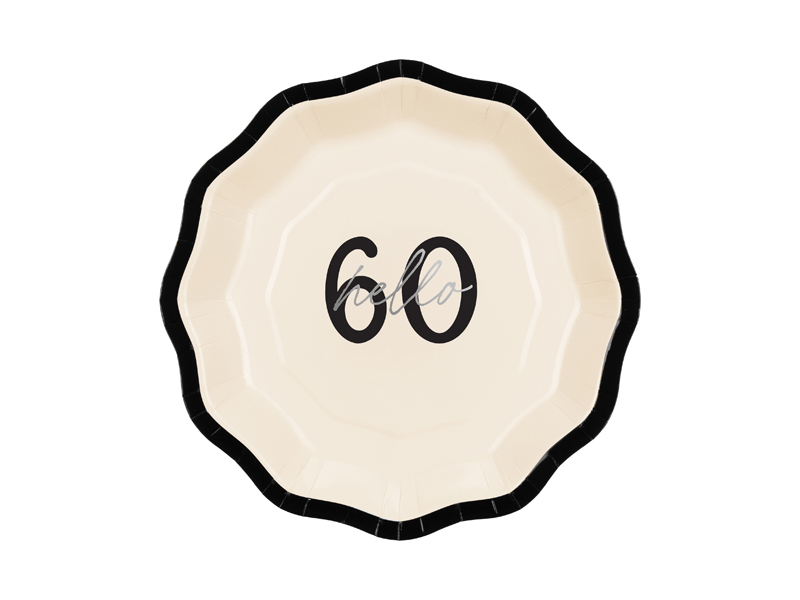 Talerzyki papierowe ''Hello 60'', mix, 18 cm (1 op. 6 szt.)