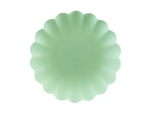 Talerzyki plastikowe Falbanka, 22 x 22 cm szałwiowy (1 op. : 4 sztuki