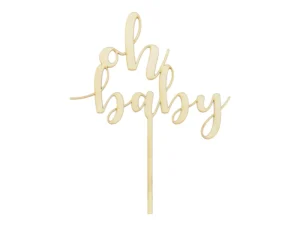 Topper drewniany - Oh baby 17cm