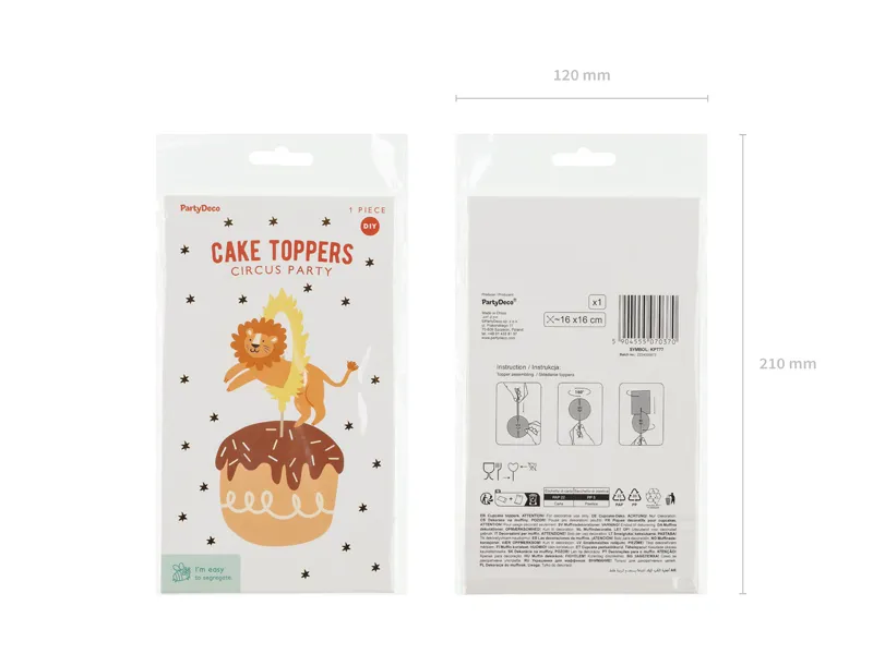 Topper na tort Lew, 16 x 16 cm