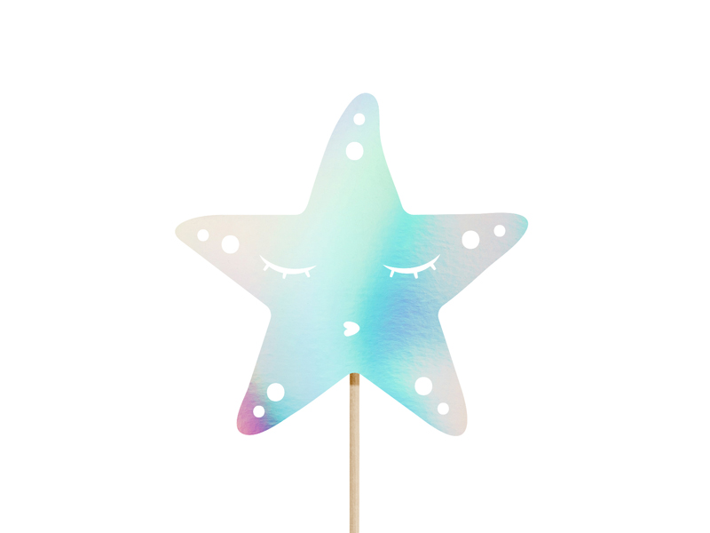 Toppery na tort Syrenka, opalizujący, 24,5cm (1 op. 3 szt.),