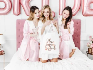 Torba bawełniana - Here comes the bride, biały, 39x42 cm