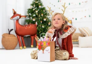 Torebka na prezenty Jelonek mix, 20.5x30x10.5 cm