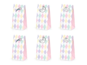 Torebki na słodycze Jednorożec, 6 sztuk