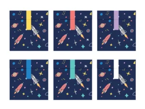 Torebki na słodycze Kosmos 13x14cm (1 op. : 6 sztuk
