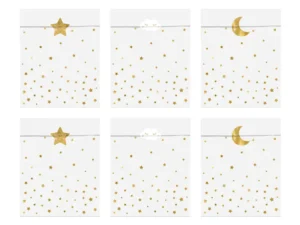 Torebki na słodycze Little Star 13x14cm (1 op. : 6 sztuk