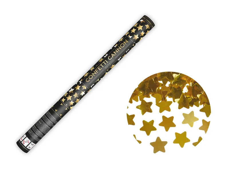 Tuba z gwiazdkami, złoty 60 cm