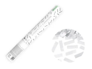 Tuba z konfetti srebrny, 40cm