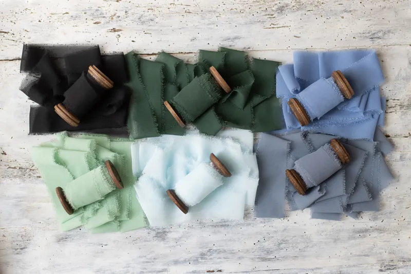 Wstążka szyfonowa szałwiowy 40mm:10m