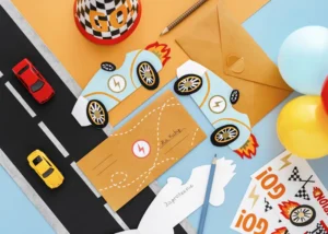 Zaproszenia Autko mix (1 op. : 6 szt