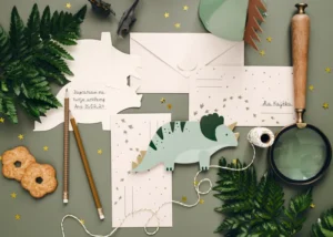 Zaproszenia Triceratops mix (1 op. : 6 szt.)