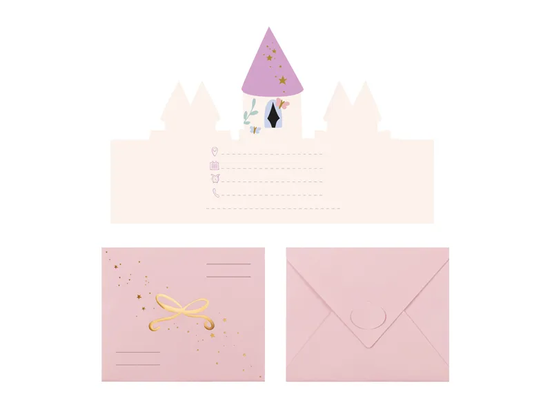 Zaproszenia Zamek, 12.5x15.5cm (1 op. : 6 szt.)