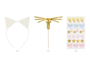 Zestaw Opaski i Wąsy z naklejkami 5 sztuk