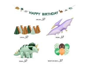 Zestaw dekoracji party Dinozaur mix 25 sztuk