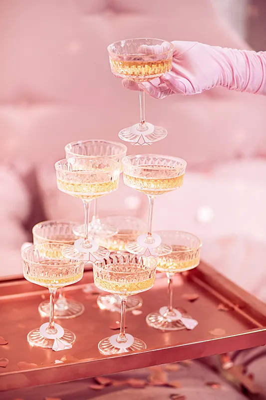 Znaczniki na kieliszki Pierścionki, 4x6.5cm (1 op. : 10 szt.)