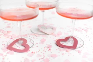 Znaczniki na kieliszki Serca, 6.5x6cm 10 szt.