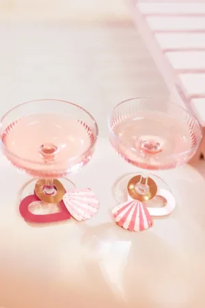 Znaczniki na kieliszki Strój kąpielowy i Muszelka 8x5cm 10szt.