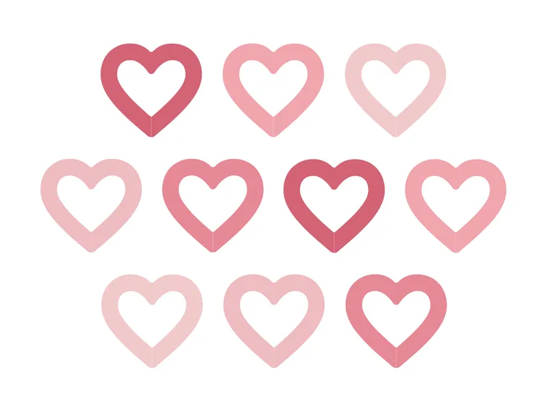 Znaczniki na kieliszki serduszka 6.5x6 cm 10 szt.