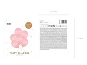 Balony 30cm happy birthday Pastel Baby Pink
