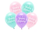 Balony Eco 26cm Happy Birthday różowy