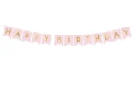 Baner Happy Birthday jasny różowy, 15 x 175cm