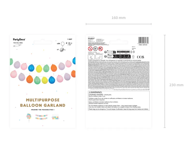 Girlanda balonowa 3w1 mix kolor