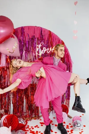 Kurtyna Party purpurowy 90 x 250cm