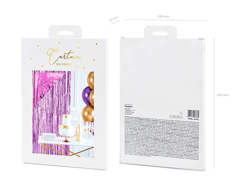 Kurtyna Party purpurowa 90 x 250cm