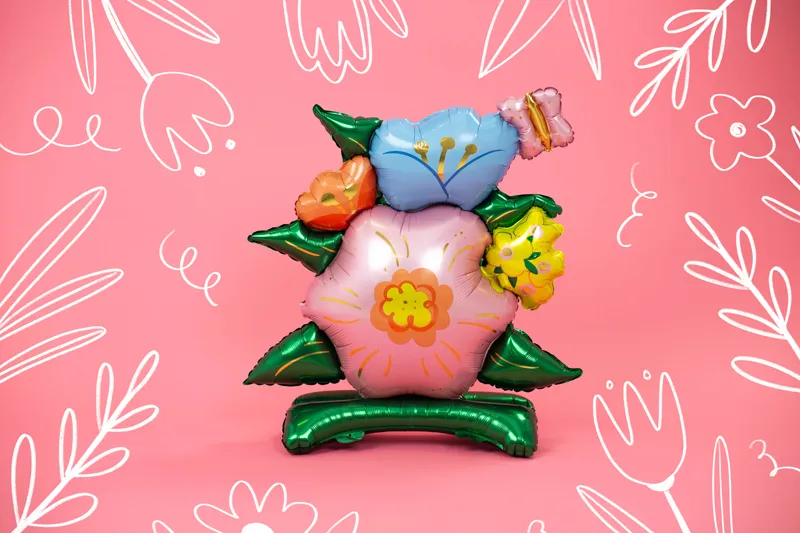 Stojący balon foliowy Kwiaty 100x116cm