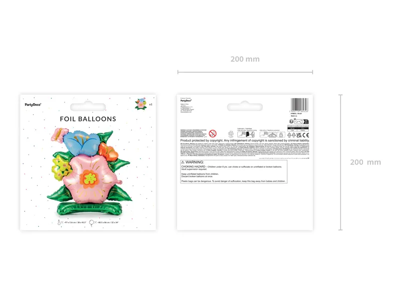 Stojący balon foliowy Kwiaty 100x116 cm