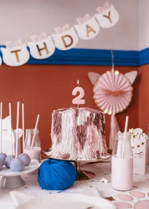 Świeczka urodzinowa Cyferka 2 jasny różowy 5.5 cm