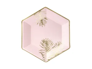 Talerzyki Liście jasny różowy, 23 cm