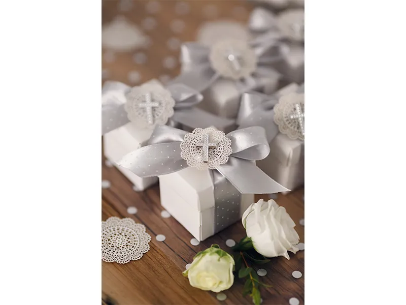 Aplikacje Krzyż srebrny 27 mm