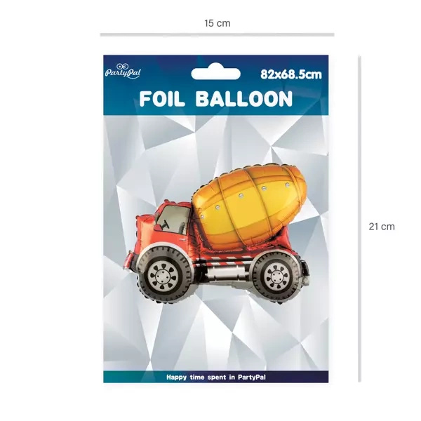 Balon foliowy Betoniarka, 82x68.5 cm