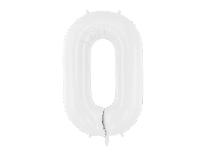 Balon foliowy Cyfra ''0'' 86 cm biały