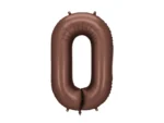 Balon foliowy Cyfra '0', 86 cm, mocca