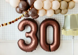 Balon foliowy Cyfra '0', 86cm, mocca