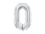 Balon foliowy Cyfra ''0'' 86cm srebrny