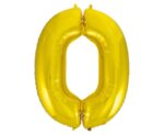 Balon foliowy Cyfra ''0'' 92 cm złoty
