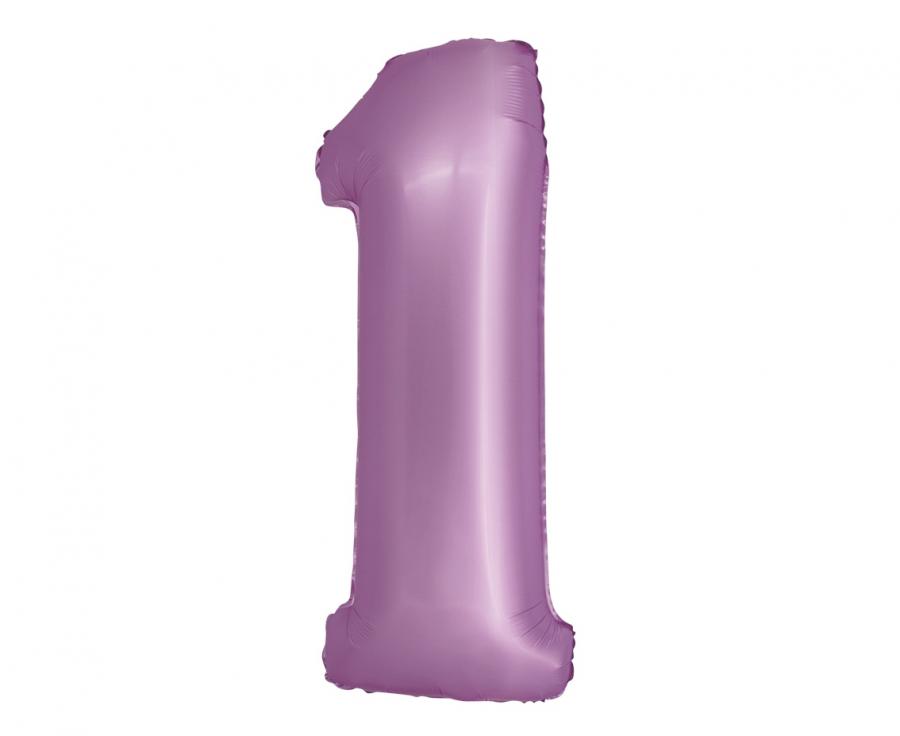 Balon foliowy Cyfra ''1'' 76 cm lawendowa