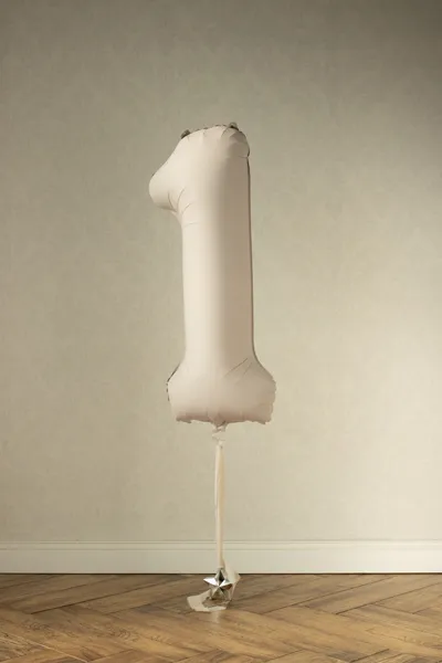 Balon foliowy Cyfra '1' 86cm jasny beż
